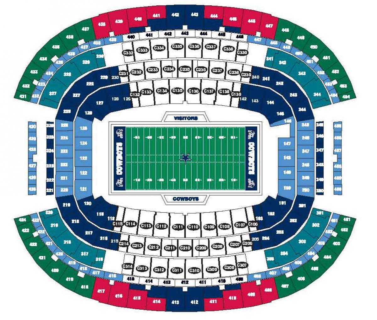 Cowboys stadium zemljevid