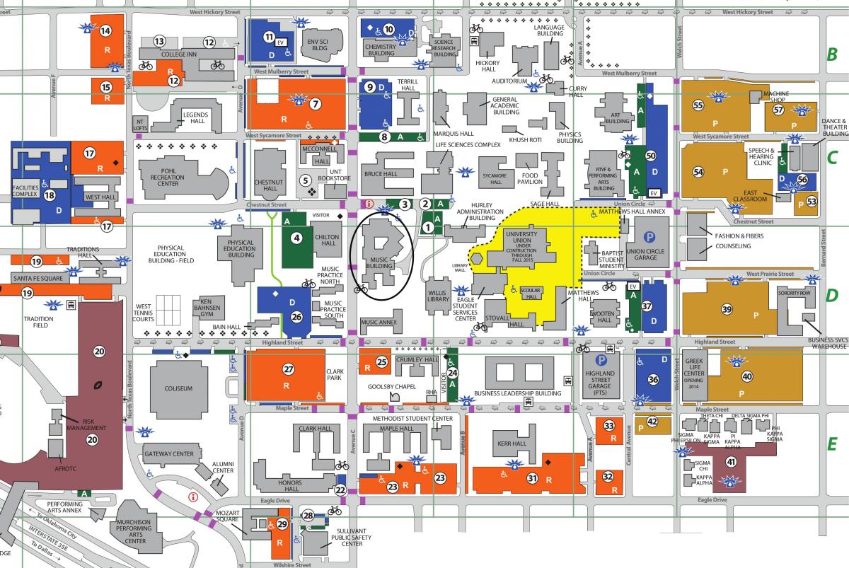 University of North Texas Dallas zemljevid