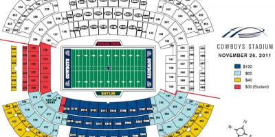 Dallas Cowboys stadium sedež zemljevid