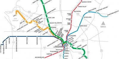 Dallas področju hiter tranzit zemljevid