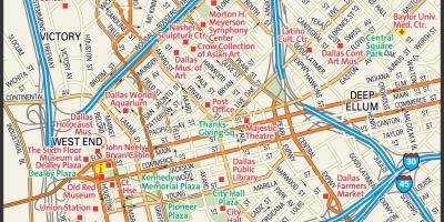 Zemljevid centru Dallas ulice
