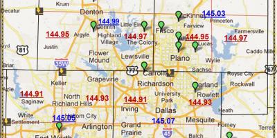 Dallas Texas zip kodo zemljevid