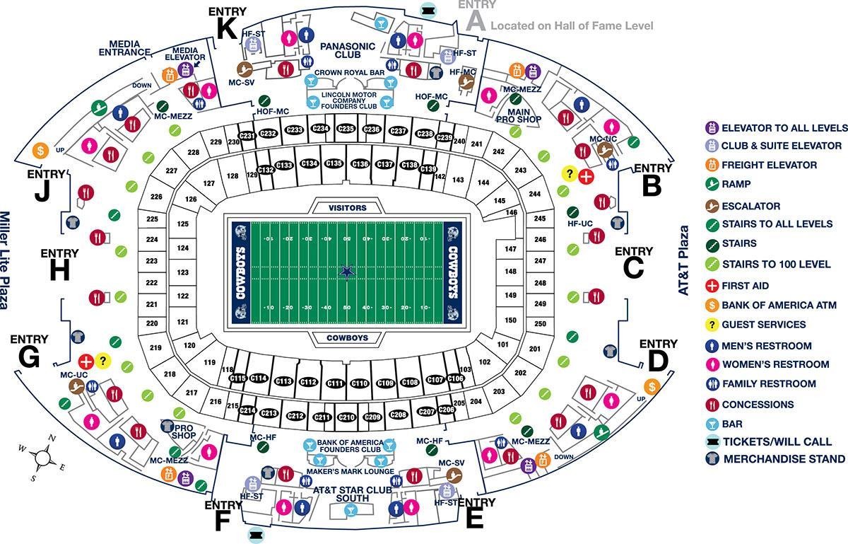 zemljevid AT&T stadion