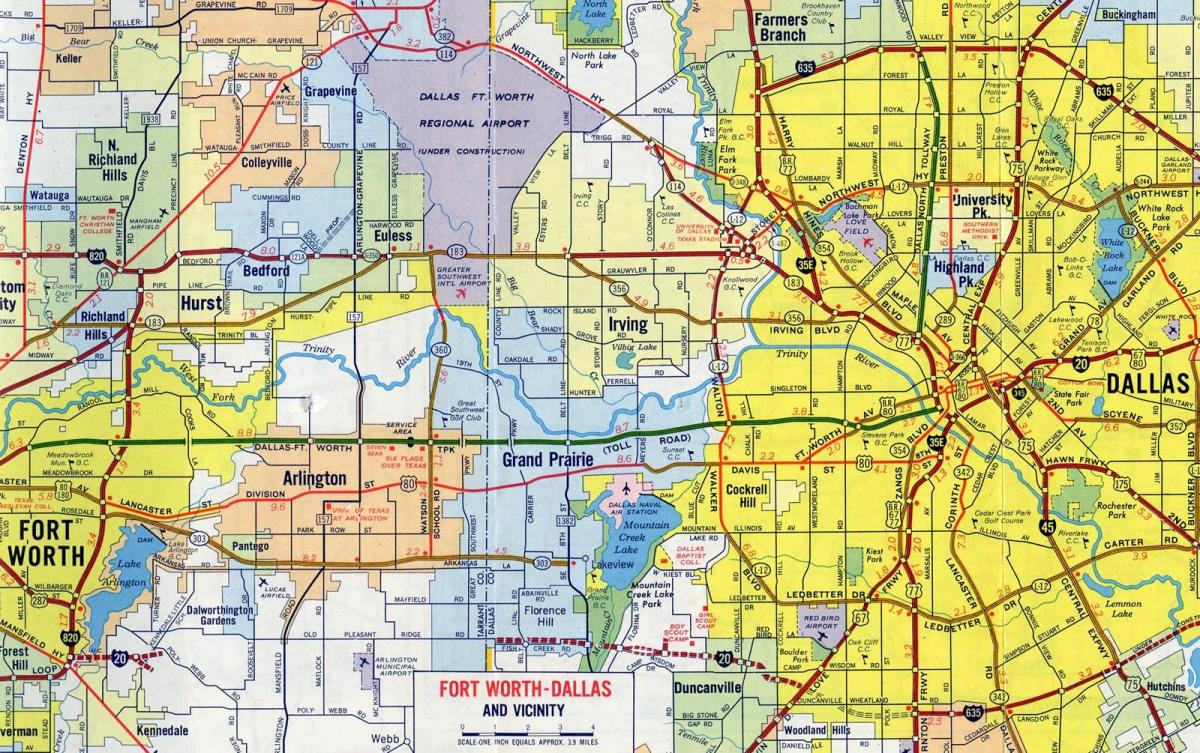 zemljevid cest Dallas