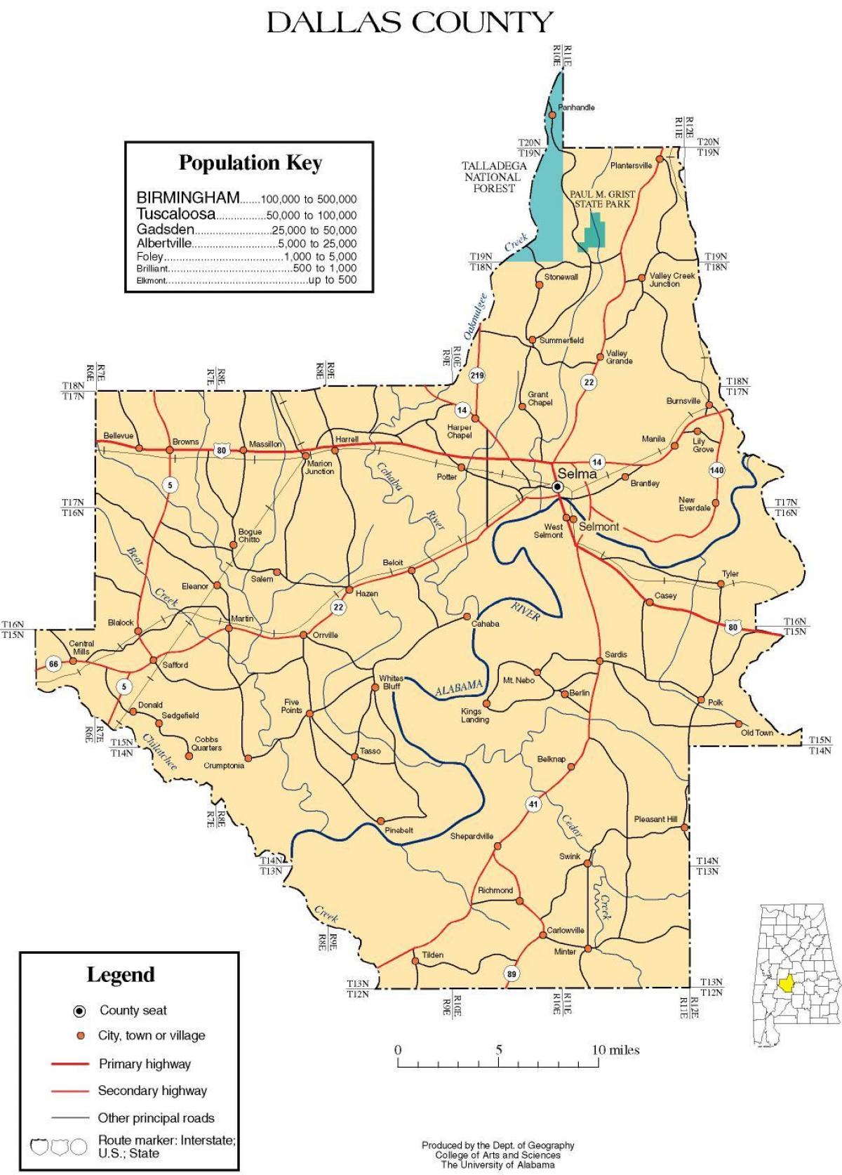 zemljevid Dallas občine