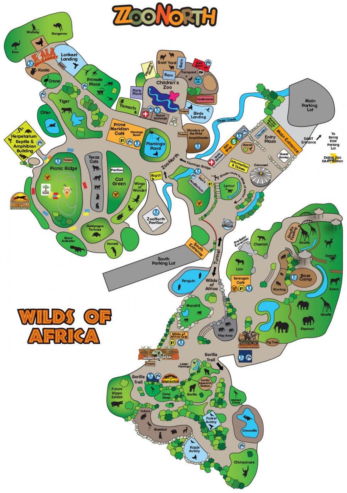 zemljevid Dallas živalskem vrtu