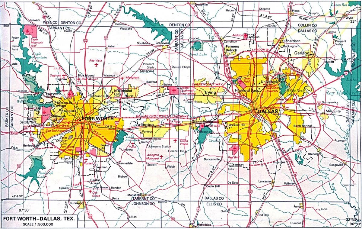 zemljevid severne Dallas