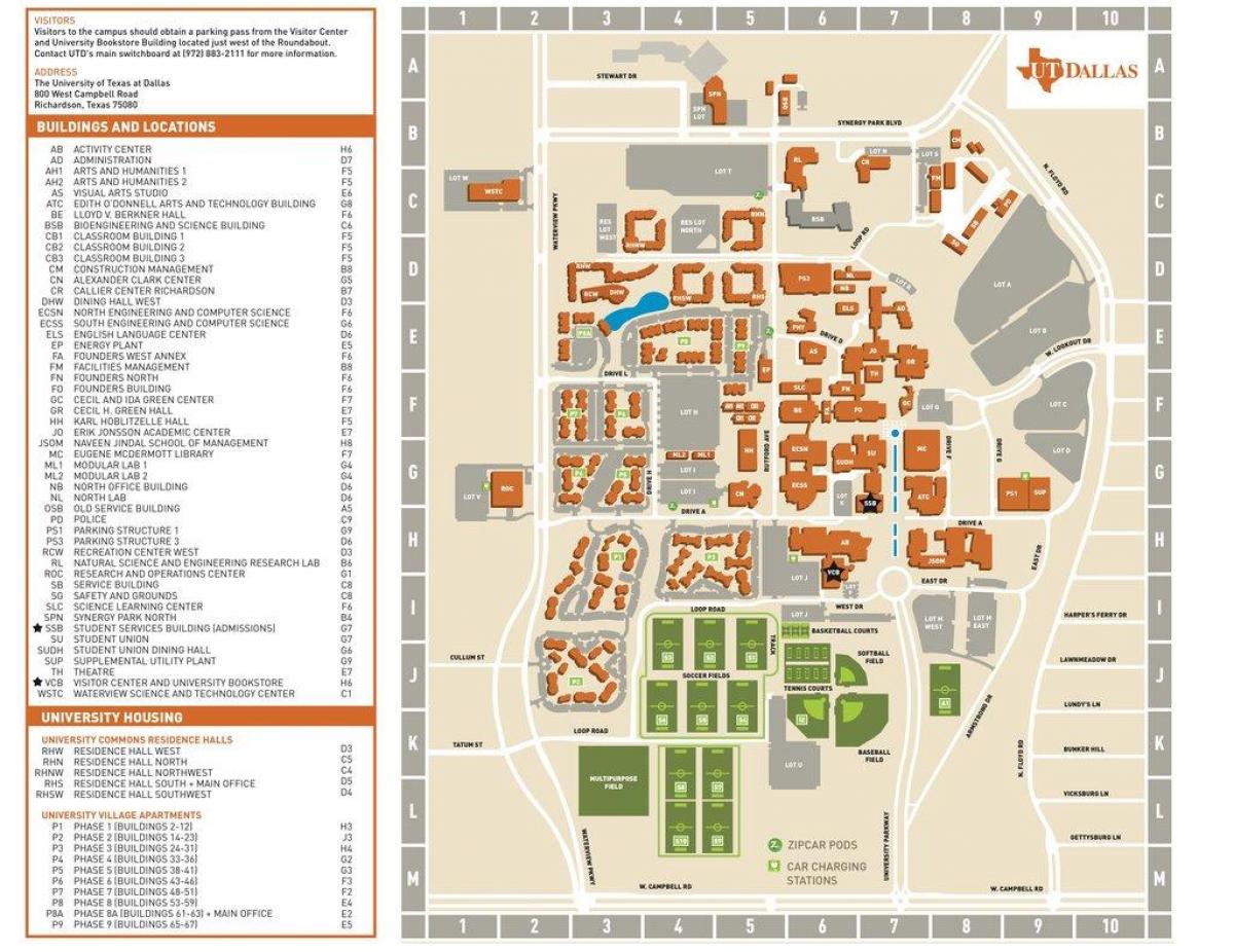 university of Texas Dallas zemljevid