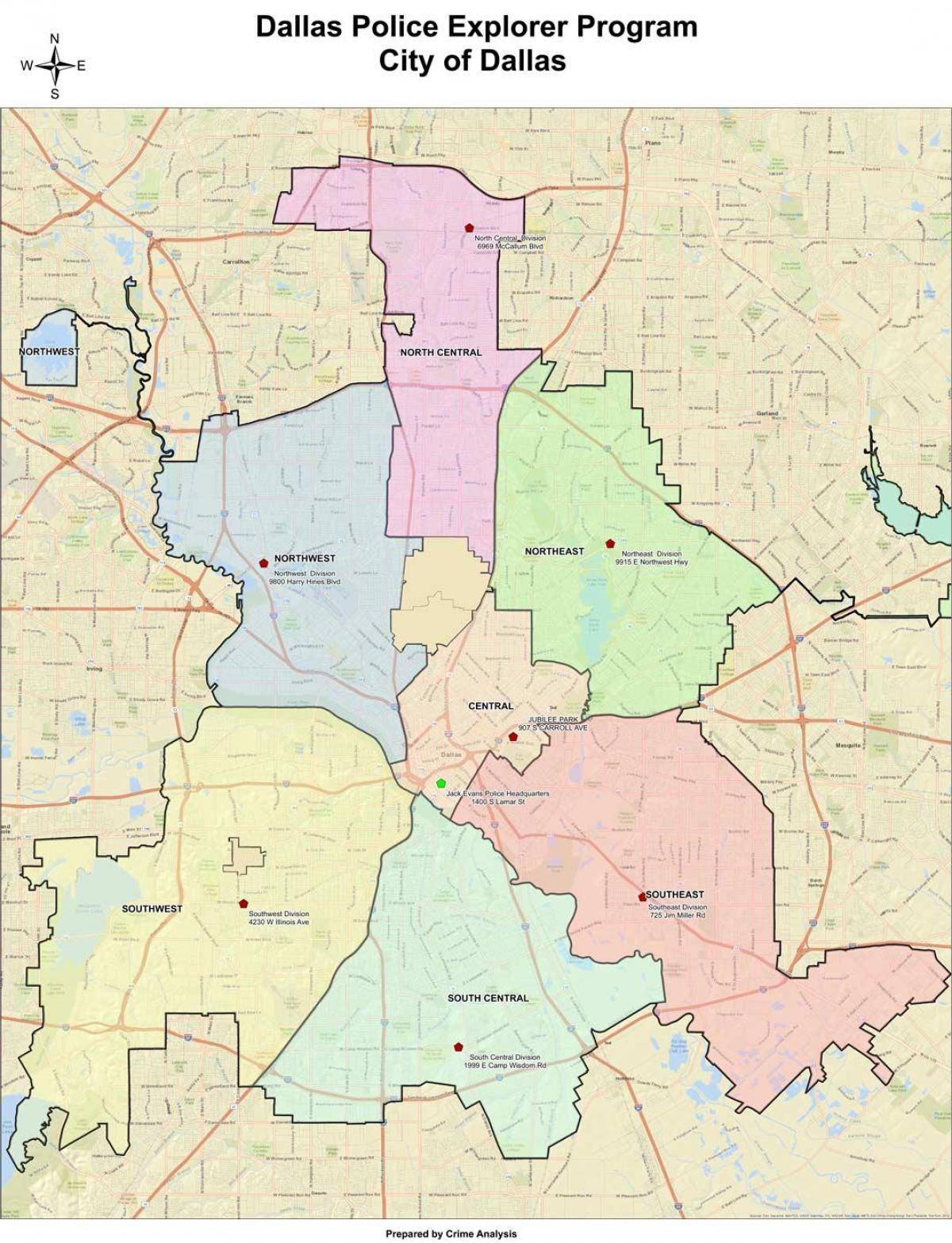 Dallas področju zemljevid
