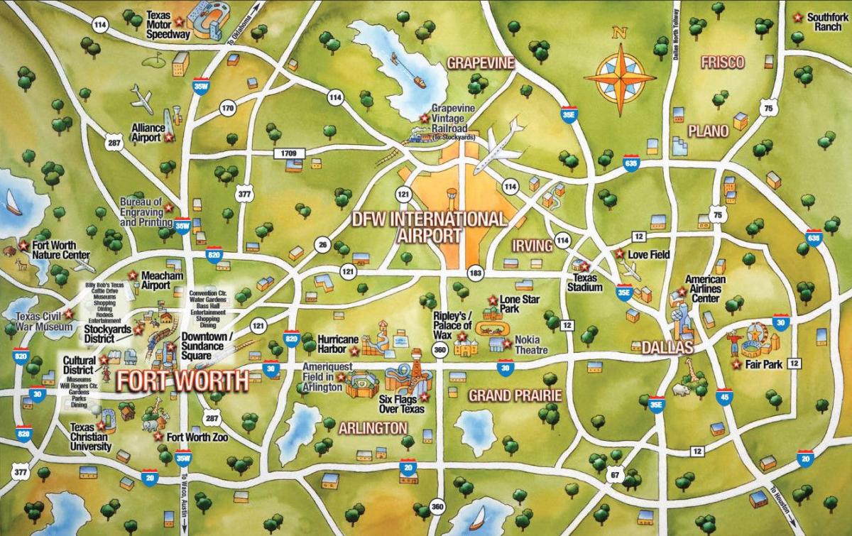 DFW zemljevid mesta