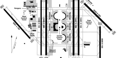 Dallas Fort Worth mednarodno letališče zemljevid