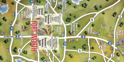 Zemljevid Dallas Fort Worth